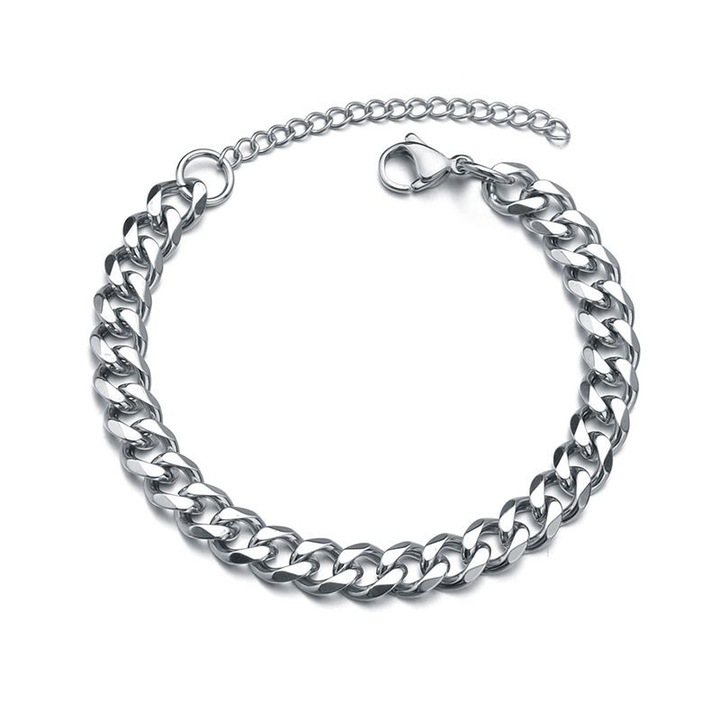 Férfi karkötő, IPSTYLE, rozsdamentes acél, kubai, ezüst/arany/fekete, 18+5cm x 11mm