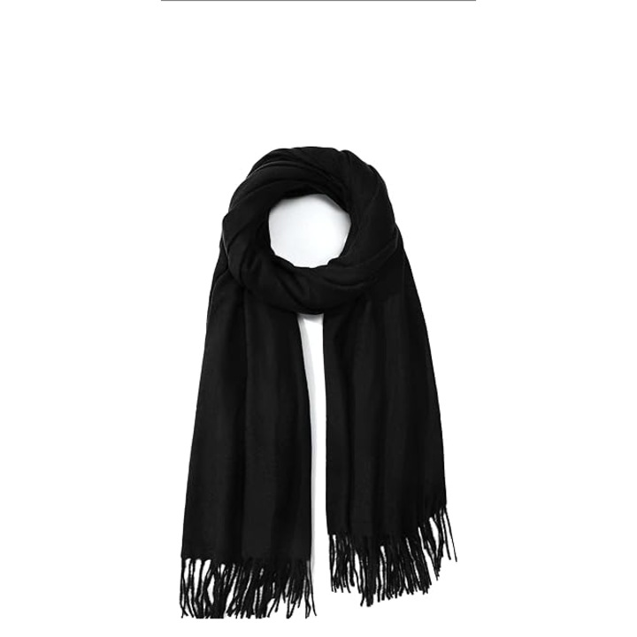 Esarfa de iarna pentru femei, model clasic, culoare solida, 27.5x79 inch, cu ciucuri