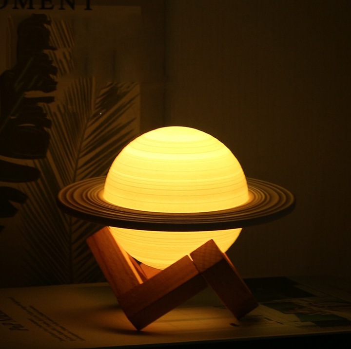 Veioza Saturn, lampa LED, 13cm, multicolor