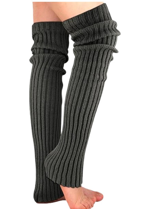 Sosete dama, 80s, set 2 perechi, gri, lungi