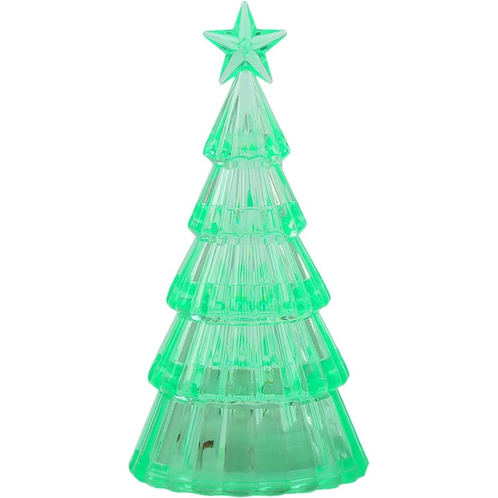 Pom de Craciun LED, lumini verzi si galbene, decorativ, multifunctional, 30x45cm