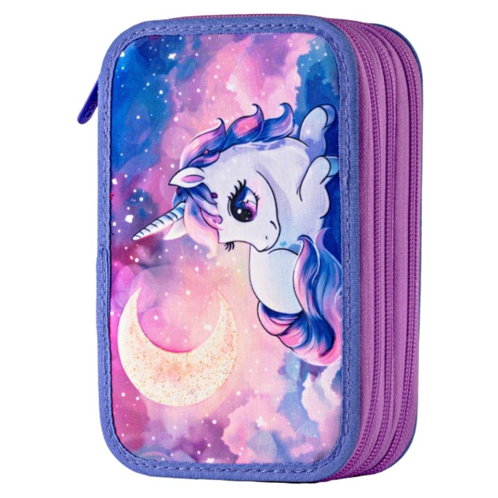 Penar Daco neechipat cu 3 fermoare - Motiv unicorn magic PE3035