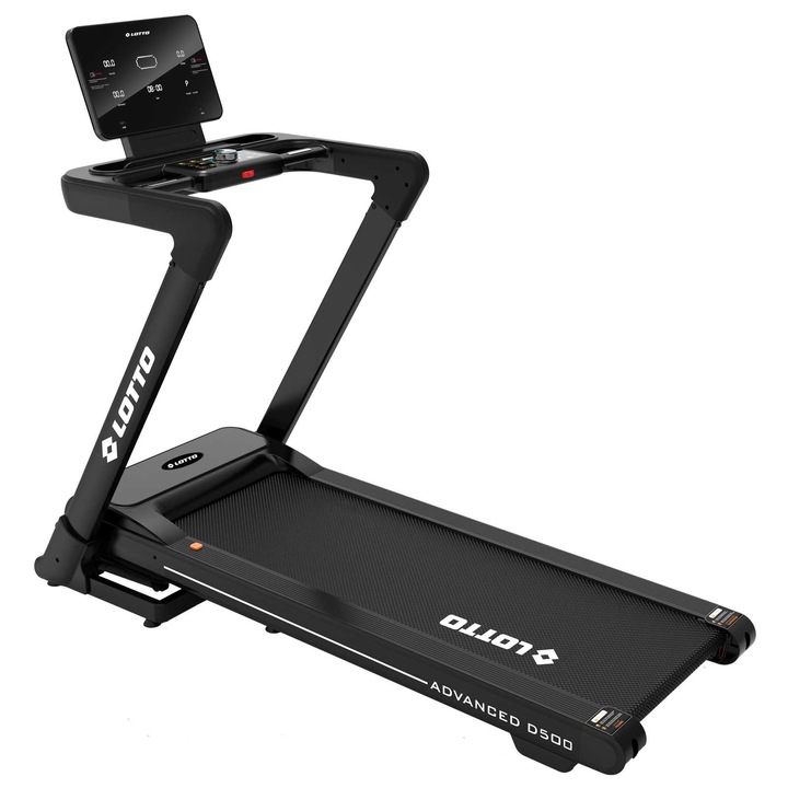 Banda de alergat electrica Lotto Advanced D500, bluetooth Fitshow/Kinomap/Zwift, motor 3.25 CP, inclinare motorizata 15 nivele, greutate maxima utilizator 130 kg, suprafata de alergat 130*45 cm, pliabila