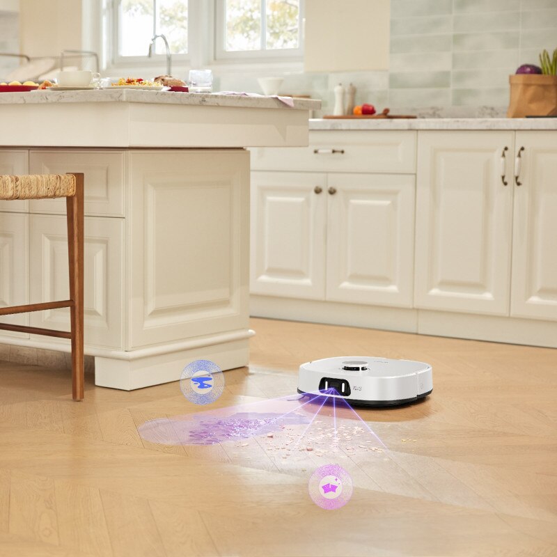 Aspirator robot Eureka J15 Ultra, 19 000 Pa, 3 l, Autonomie de 150 min, Lidar + camerа RGB, FlexiRazor, Comanda vocala, Alb