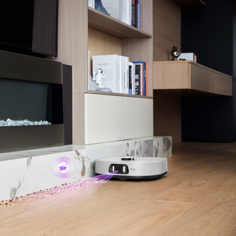 Aspirator robot Eureka J15 Ultra, 19 000 Pa, 3 l, Autonomie de 150 min, Lidar + camerа RGB, FlexiRazor, Comanda vocala, Alb
