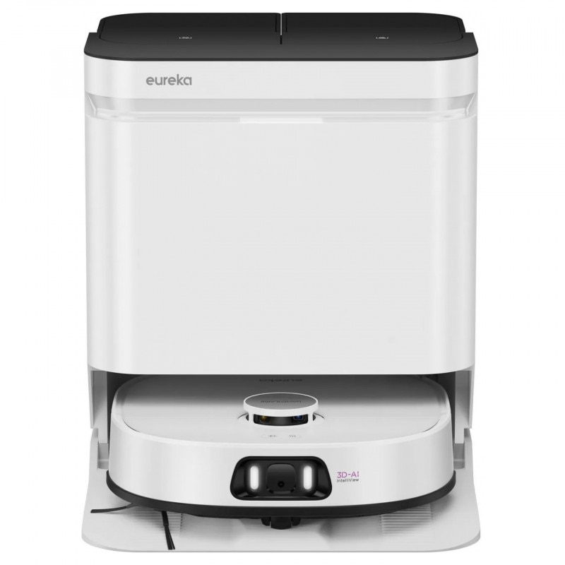 Aspirator robot Eureka J15 Ultra, 19 000 Pa, 3 l, Autonomie de 150 min, Lidar + camerа RGB, FlexiRazor, Comanda vocala, Alb