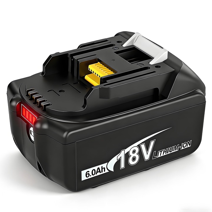 Acumulator 18V 6.0Ah Compatibil cu Makita, YOUKUKE®, pentru Makita BL1830、BL1850, 18 V, 6.0 Ah, negru