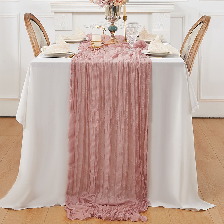 Fete de masa, 90x300cm, plisata, stil bohemian, decorare nunta, multicolor