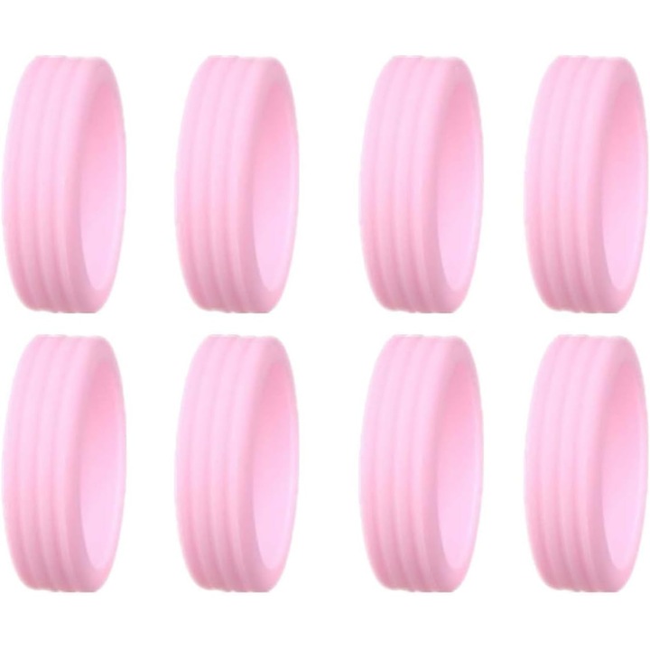 Capace roti valiza din silicon, set 8 bucati, colorate, rezistente la apa si socuri, roz