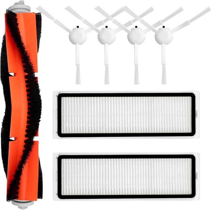 Kit accesorii aspirator robotic Dreame X10 S10 Plus L10S Ultra W10S Pro, 1 perie principala, 2 filtre, 4 perii laterale