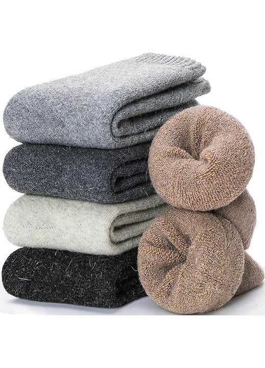 Sosete dama din lana, multicolore, calduroase si confortabile, set de 2 perechi