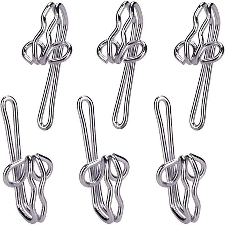 Set de 30 carlige metalice pentru perdele, 2.5cm, accesorii perdele si draperii