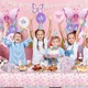 Set Petrecere Tematica Sirena si Fluture, Irizant, Decoratiuni Zi de Nastere Copii, cu Baloane, Farfurii, Pahare, Servetele si Paie, Accesorii Masa pentru Aniversare, Nunta sau Evenimente