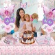Set Petrecere Tematica Sirena si Fluture, Irizant, Decoratiuni Zi de Nastere Copii, cu Baloane, Farfurii, Pahare, Servetele si Paie, Accesorii Masa pentru Aniversare, Nunta sau Evenimente
