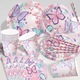 Set Petrecere Tematica Sirena si Fluture, Irizant, Decoratiuni Zi de Nastere Copii, cu Baloane, Farfurii, Pahare, Servetele si Paie, Accesorii Masa pentru Aniversare, Nunta sau Evenimente