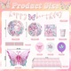 Set Petrecere Tematica Sirena si Fluture, Irizant, Decoratiuni Zi de Nastere Copii, cu Baloane, Farfurii, Pahare, Servetele si Paie, Accesorii Masa pentru Aniversare, Nunta sau Evenimente