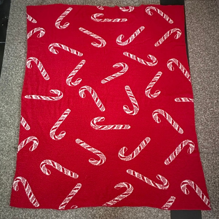 Patura de Craciun, 127x152cm, rosu si verde, multi-functionala, pentru canapea si pat