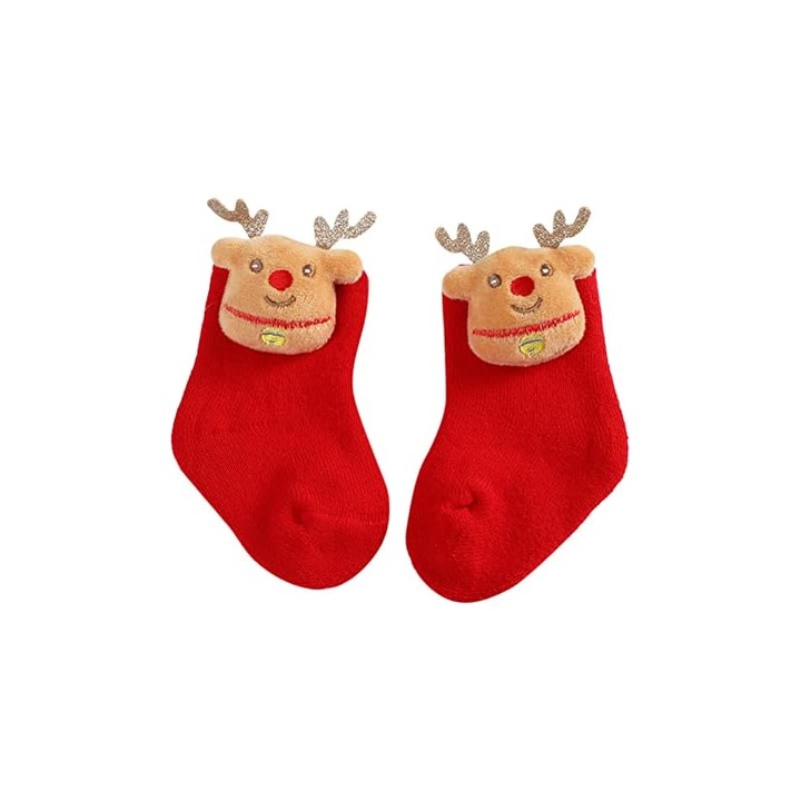 Sosete de iarna pentru copii, multicolor, 0-6 luni, set de sosete moi cu fundita