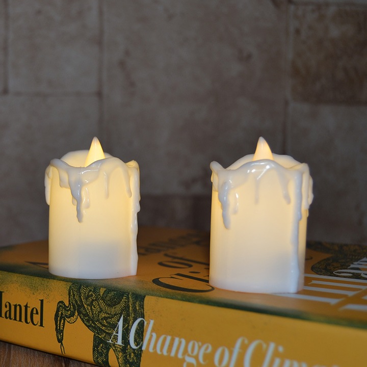 Set 24 lumanari LED fara flacara, efect de lumina calda, pentru decorare acasa, Halloween si Craciun