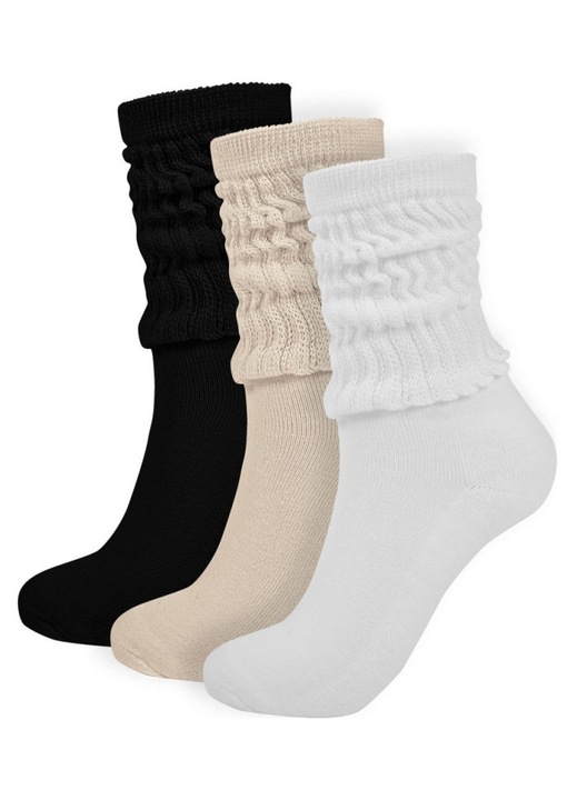 Sosete dama, set 3 perechi, lungi, confortabile, multicolor