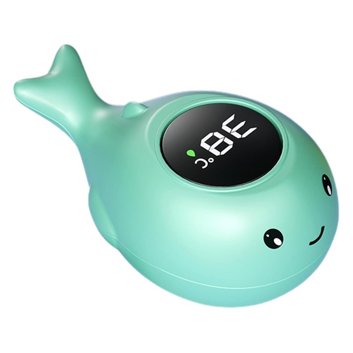 Baba fürdőhőmérő, ergonomikus kialakítás, vízálló, 8.5cm, háromszínű LED világítás