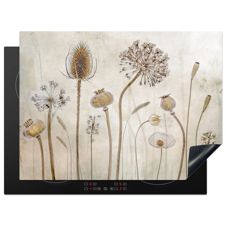 Защита за индукционен плот, Защита за готварска печка, Капак за плот, Против надраскване, Декор за кухня Бежов 71x52 см