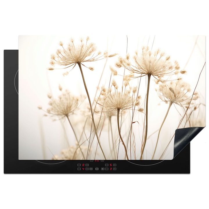 Защита за индукционен плот, Защита за готварска печка, Покритие за плот, Против надраскване, Декор за кухня Кремав 76x51.5 см