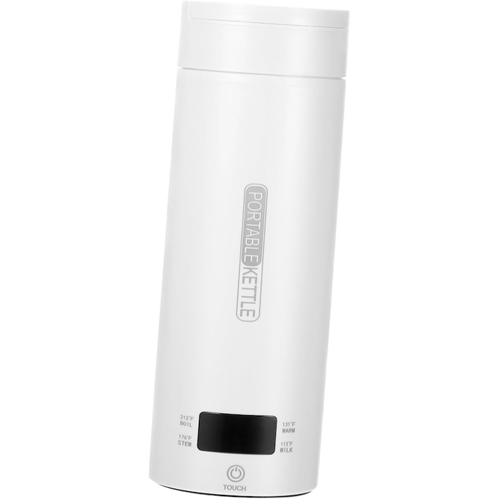 Fierbator electric portabil, 400ml, 304 otel inoxidabil, 4 setari de temperatura, 24x8cm