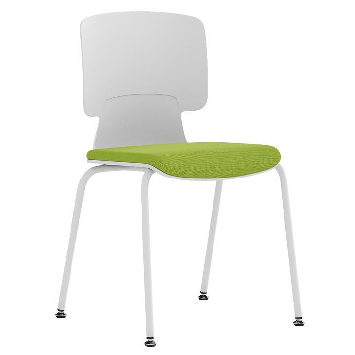 Scaun vizitator Mobman Niva Pro, sezut ergonomic, structura metalica, Verde