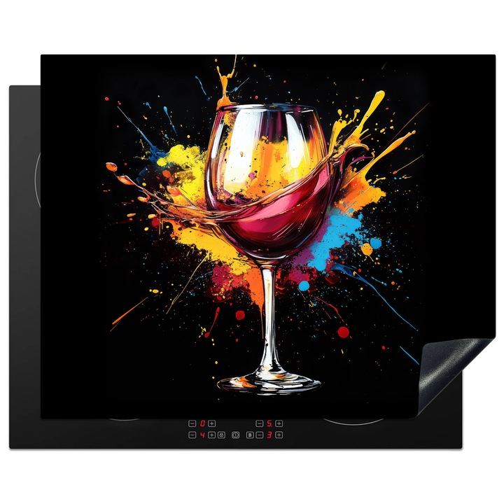 Protectie pentru plita inductie, Protectie aragaz, Acoperitor plita, Antizgarieturi, Decor bucatarie Visiniu 65x52 cm