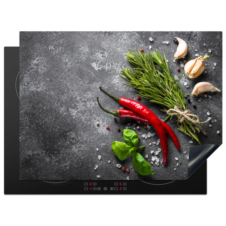 Защита за индукционен плот, Защита за готварска печка, Покритие за плот, Против надраскване, Декор за кухня Червен 71x52 см
