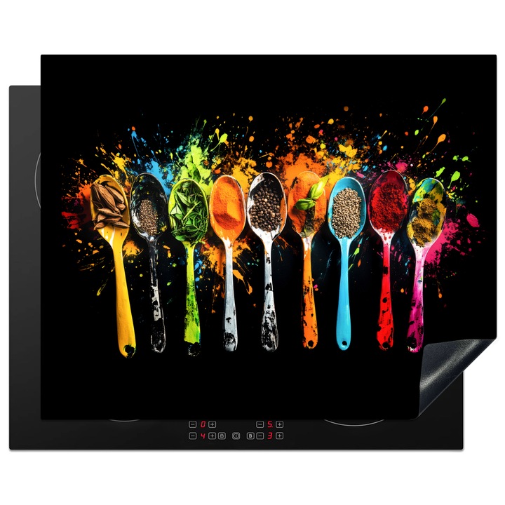 Защита за индукционен плот, Защита за готварска печка, Покритие за плот, Против надраскване, Декор за кухня Многоцветен 65x52 см