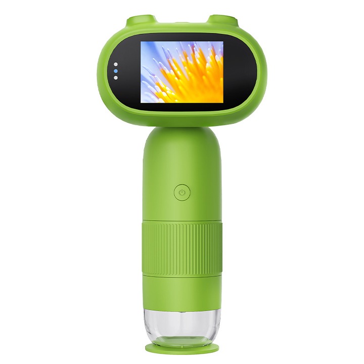 Microscop digital portabil pentru copii, 1080P, 8 LED-uri, 10-40mm, multicolor