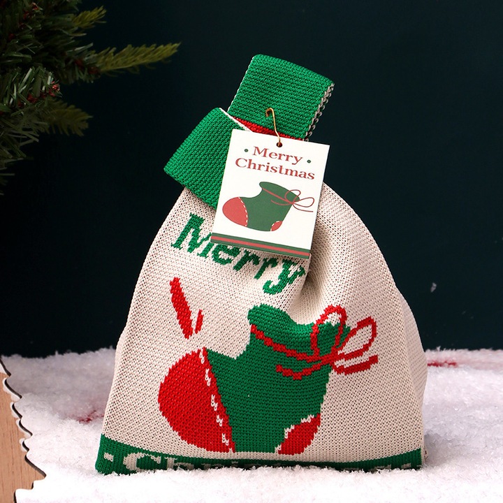 Sacose cadou de Craciun, set, ambalaje pentru mere, design creativ pentru copii, multicolor