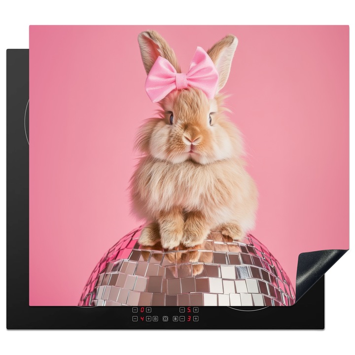 Защита за индукционен плот, Защита за готварска печка, Капак за плот, Против надраскване, Декор за кухня Розов 57.6x51.6 см