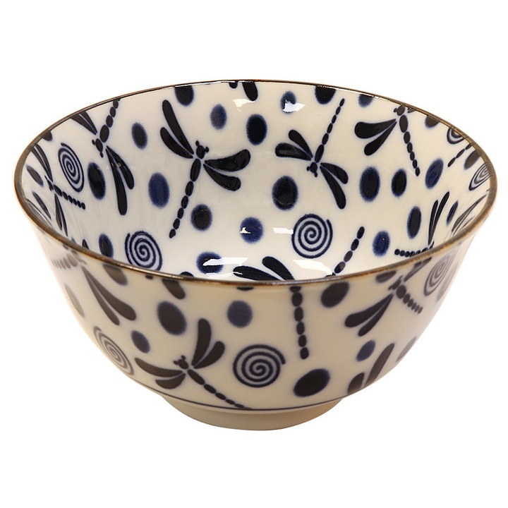 Bol Tajimi, Dragon-fly albastru, portelan, dimensiune standard