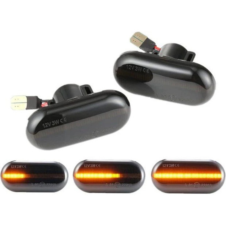 Set Semnalizări Dinamice LED Cool Price, design fumuriu, 2 buc, Dacia Logan 1, Duster, Sandero, Lodgy