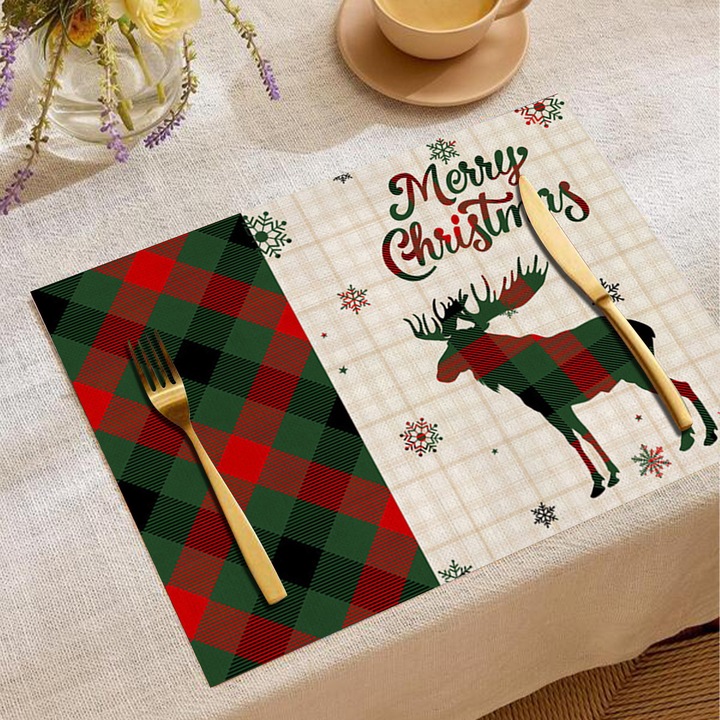Set 2 Servete de Craciun Antiderapante, 13x17 Inch, Design Tematic Craciun