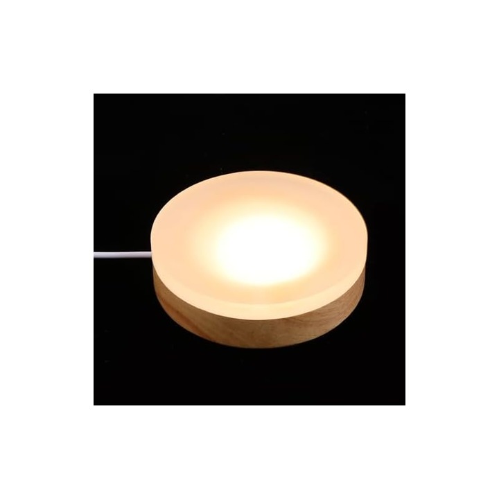 Veioza LED cu lumina calda, design creativ, baza reincarcabila USB, dimensiuni compacte