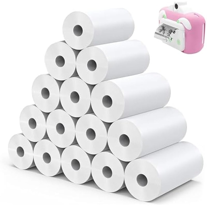 Set de 15 role de hartie termica pentru imprimante, 57x25mm, 4.5m, utilizare versatila