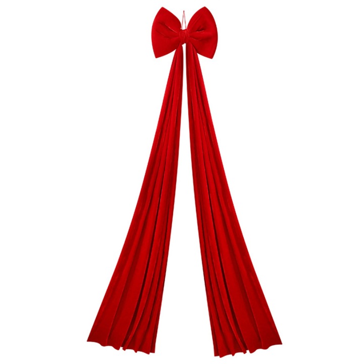 Funda mare din catifea rosie, ornament de Craciun, 15x79 inch, decorare brad Craciun