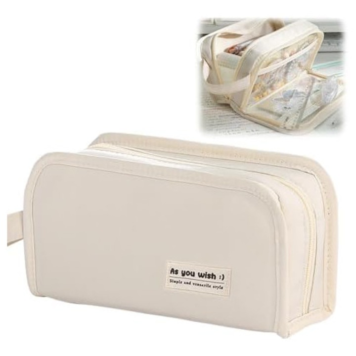 Penar mare, bej, pentru fete, din materiale durabile