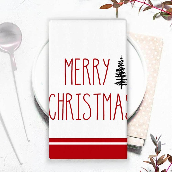 Prosoape de bucatarie, set de 4 bucati, imprimeu de Craciun, 40x60cm, multicolor