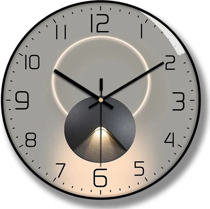 Ceas decorativ modern, 30cm, design geometric, silentios