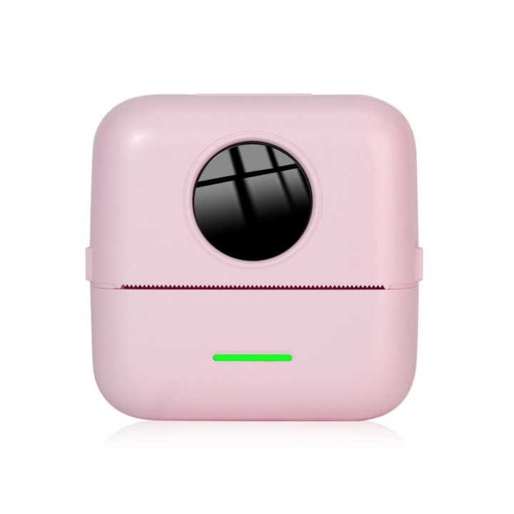 Imprimanta termica portabila Bluetooth 57mm, mini, fara cerneala, set cu 3 role de hartie colorata si 3 role de banda adeziva, 110x80x30mm