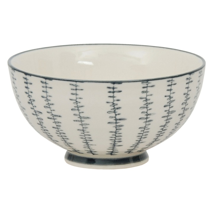 Bol Tranquillo, gresie argiloasă, alb, pictat manual