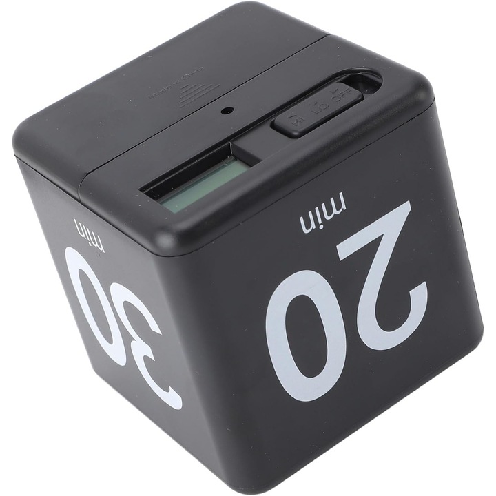 Timer de bucatarie cu senzor de gravitate, 15-60 minute, ecran de afisare, material ABS, portabil, negru