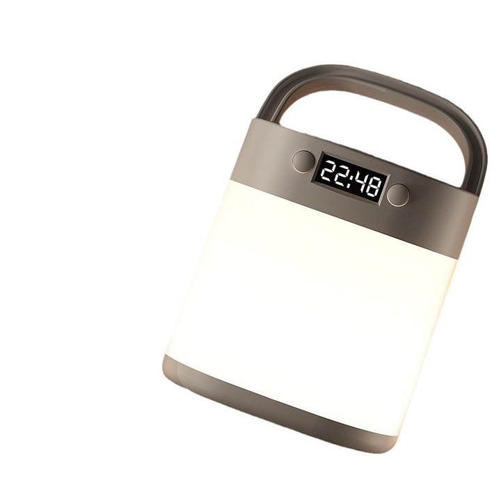 Veioza HERUSI 2in1 cu ceas digital, reglabila, alba, 2400mAh