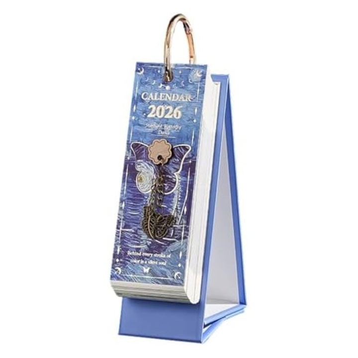 Calendar de birou 2026, tema pictura in ulei, hartie groasa, design vintage, 30x45cm