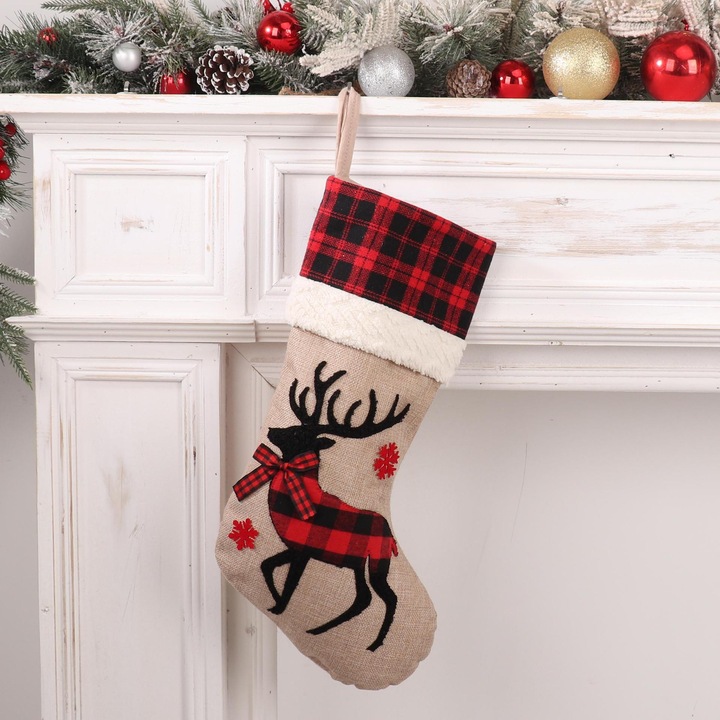 Ciorapi de Craciun personalizati, set de 4, decoratiuni de Craciun, multicolor, 30x45cm